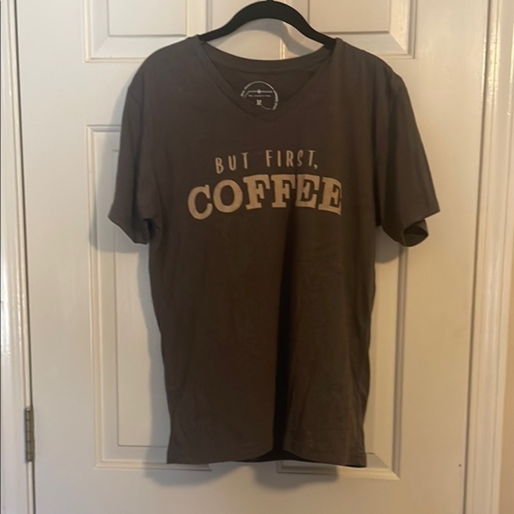 Jane Marie Brown Short Sleeve Tee But First Coffee